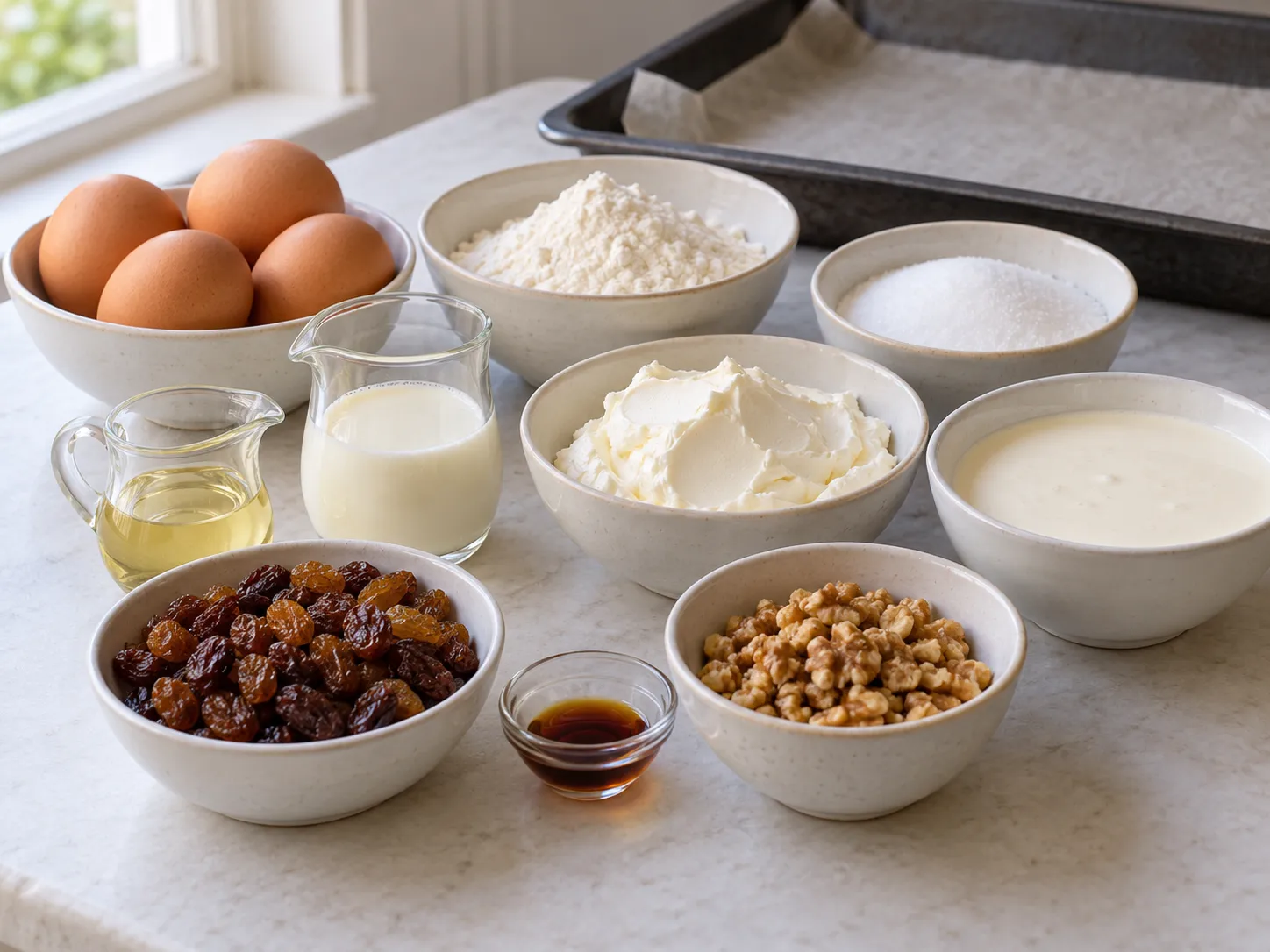 large eggs, granulated sugar, all-purpose wheat flour, neutral sunflower oil
