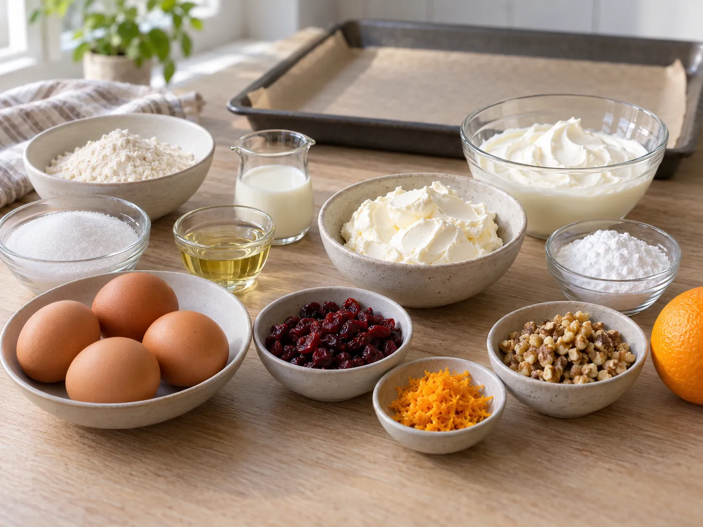 large eggs, granulated sugar, all-purpose wheat flour, neutral sunflower oil