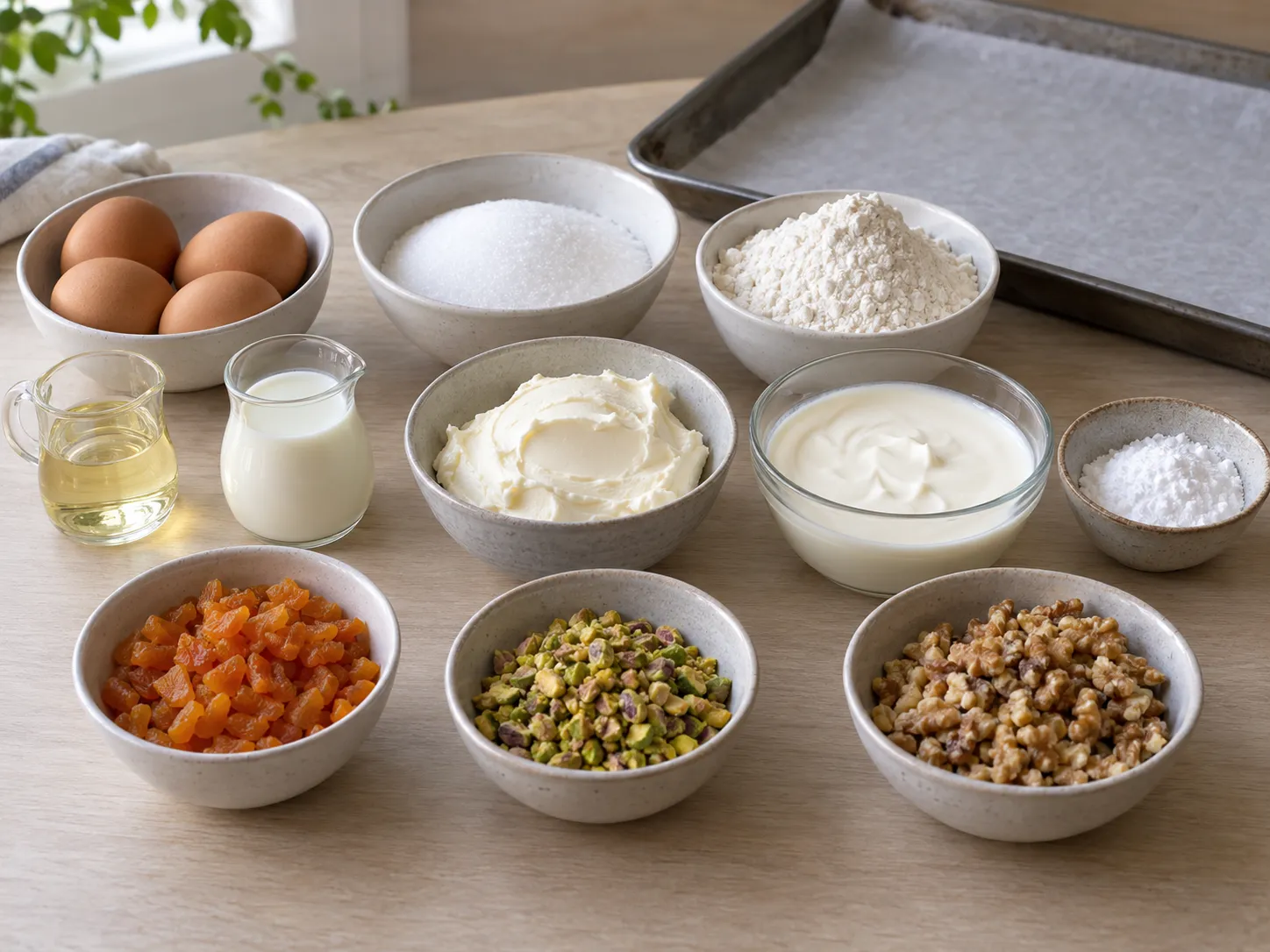large eggs, granulated sugar, all-purpose wheat flour, neutral sunflower oil