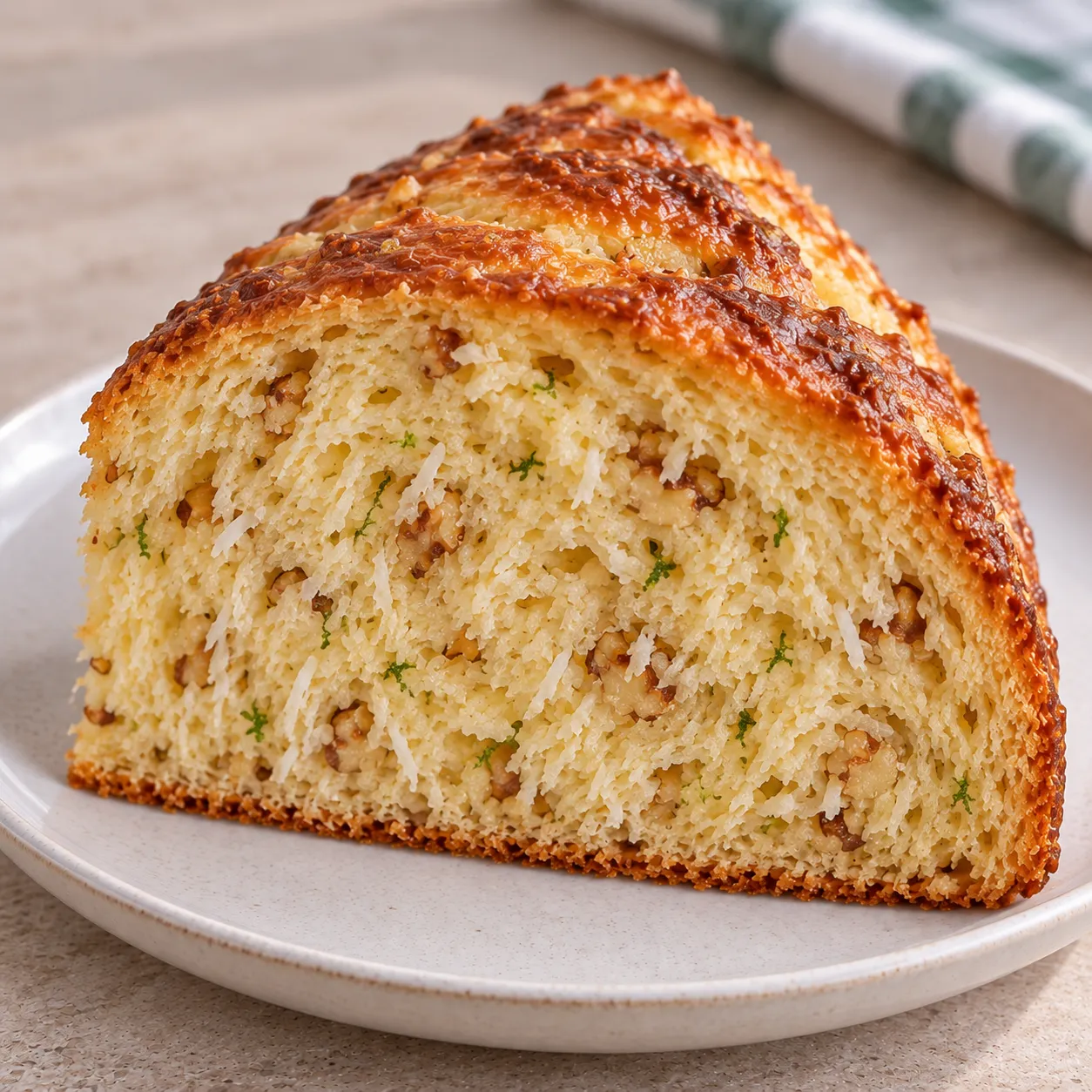 Sweet yeast cake with coconut and lime — walnuts