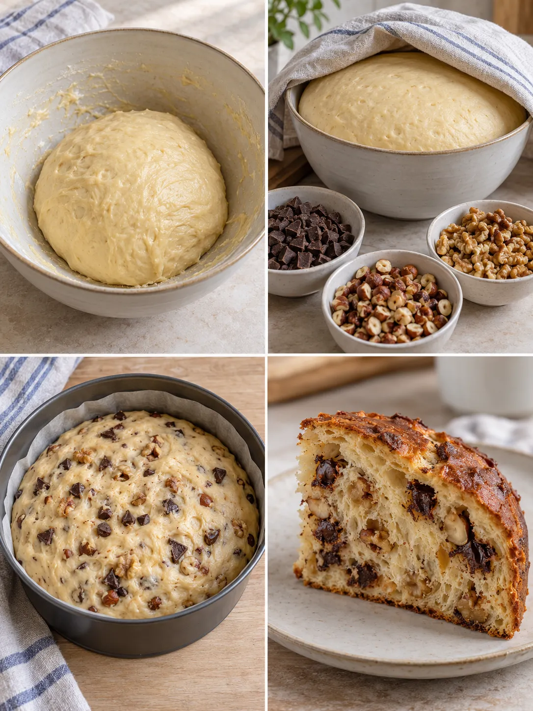Sweet yeast cake with chocolate and hazelnuts — walnuts