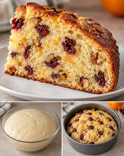 Sweet yeast cake with cranberries and orange — walnuts
