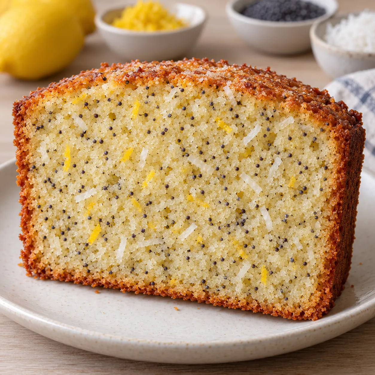 Butter loaf with lemon and poppy seeds — coconut