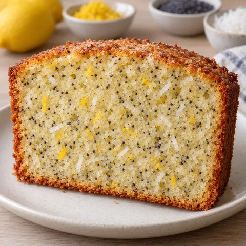 Butter loaf with lemon and poppy seeds — coconut