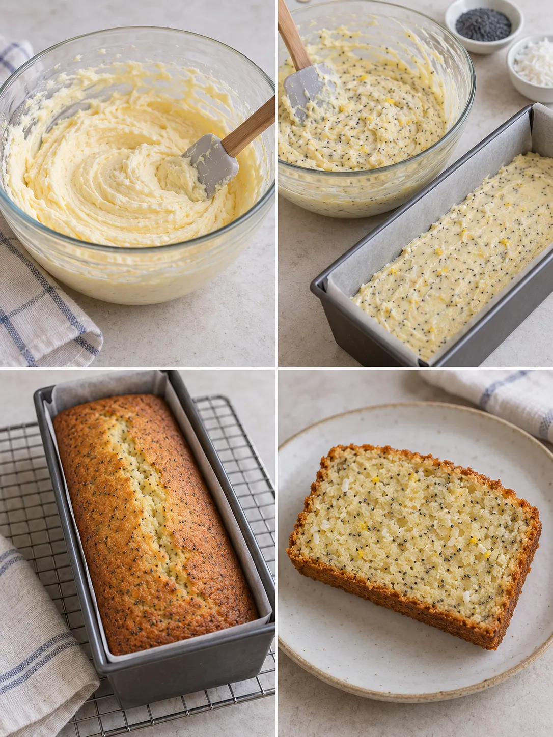 Butter loaf with lemon and poppy seeds — coconut
