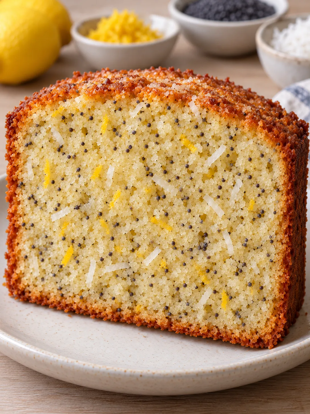 Butter loaf with lemon and poppy seeds — coconut