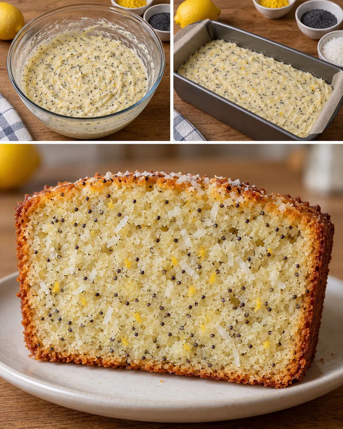 Butter loaf with lemon and poppy seeds — coconut