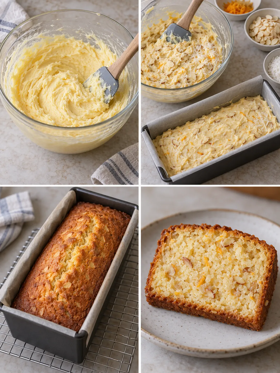 Butter loaf with orange and almonds — coconut
