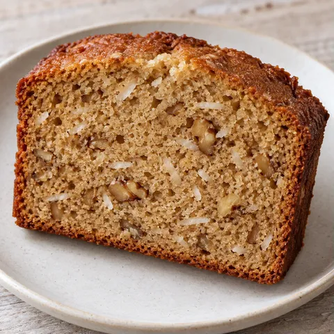Butter loaf with coffee and walnuts — coconut