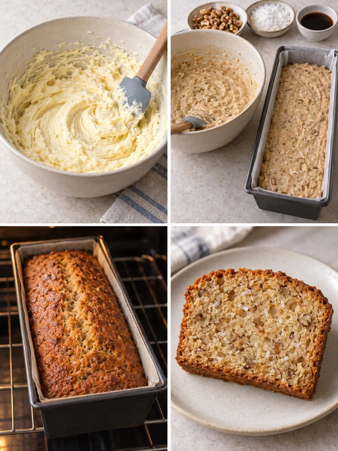 Butter loaf with coffee and walnuts — coconut