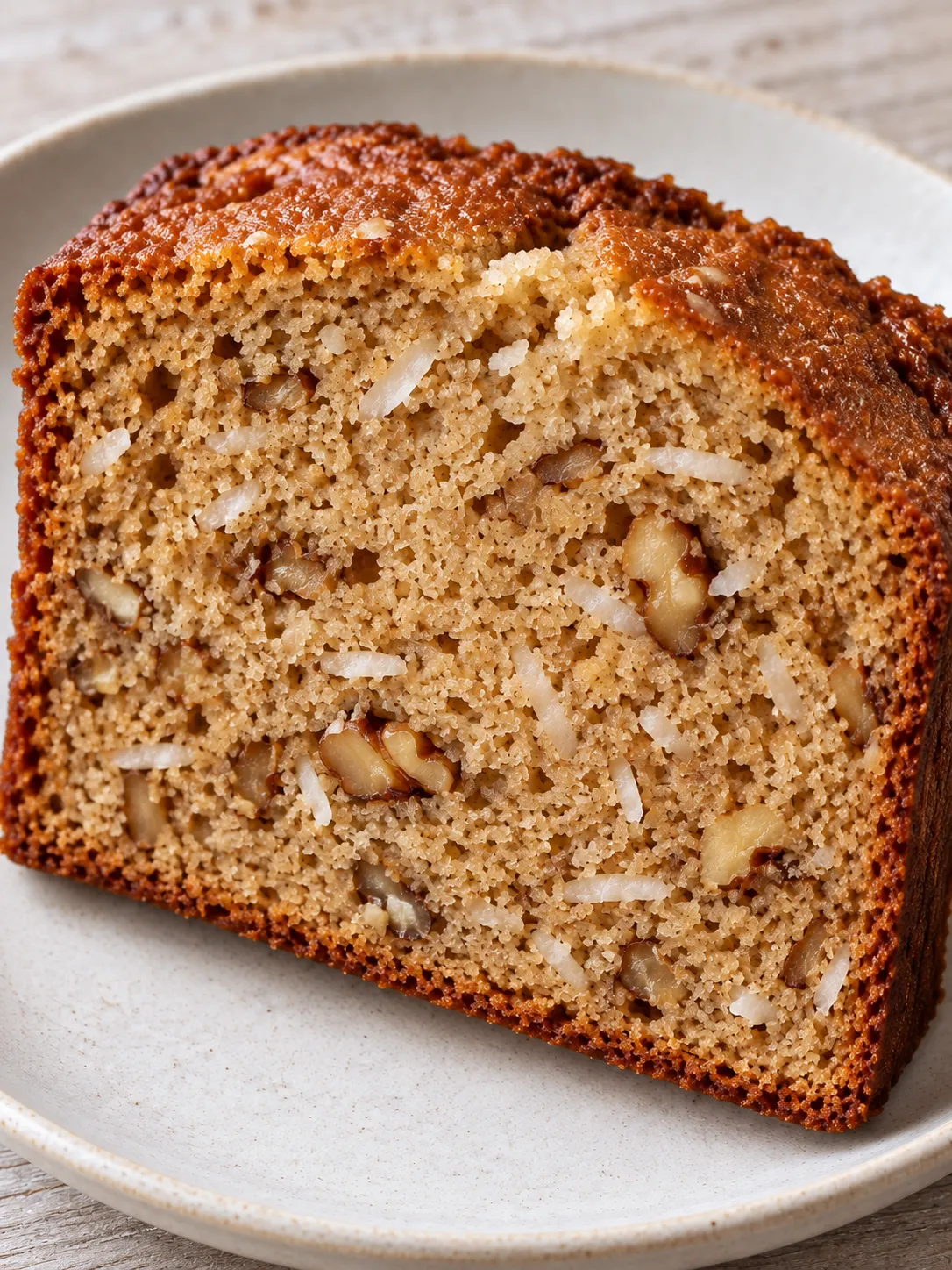 Butter loaf with coffee and walnuts — coconut