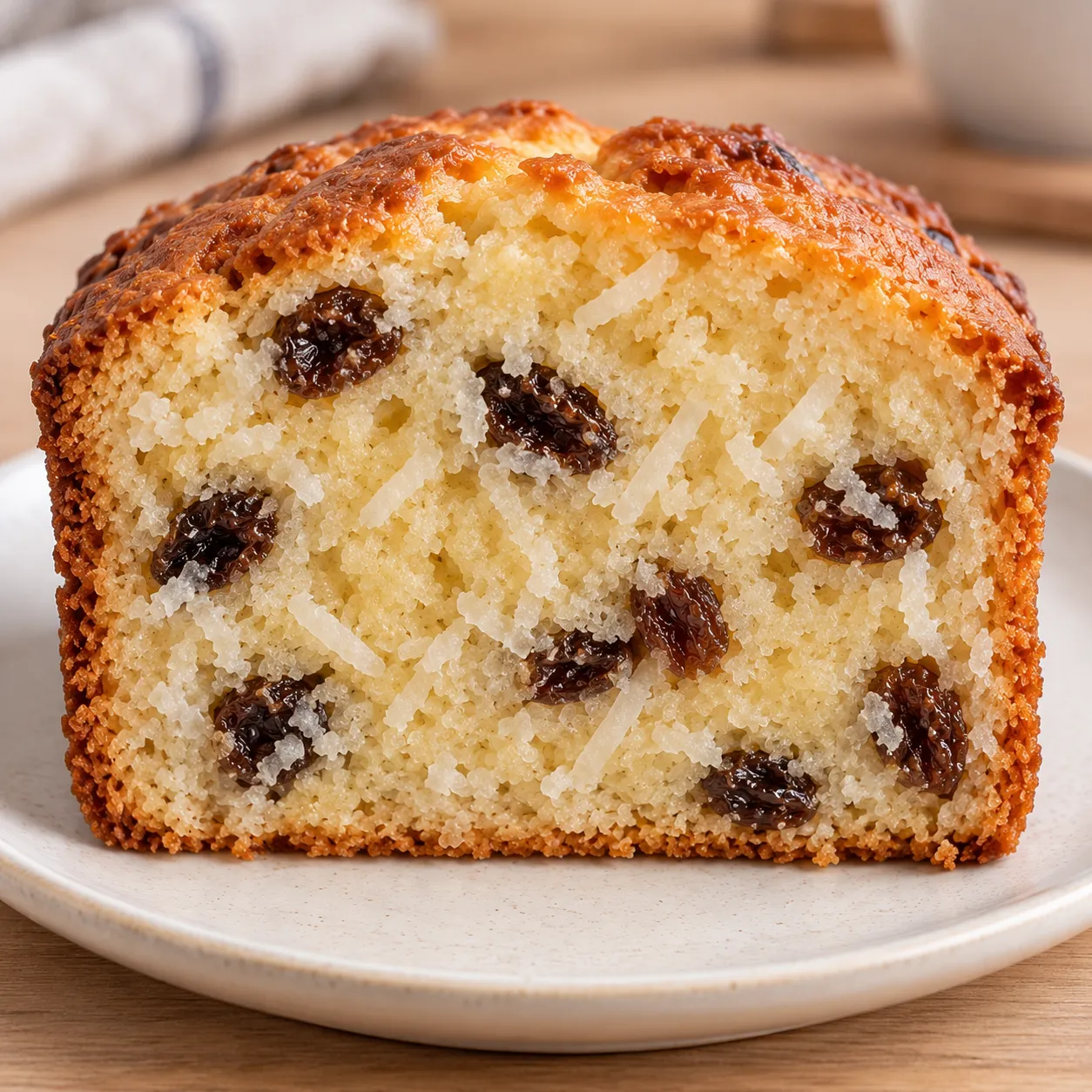 Butter loaf with vanilla and raisins — coconut