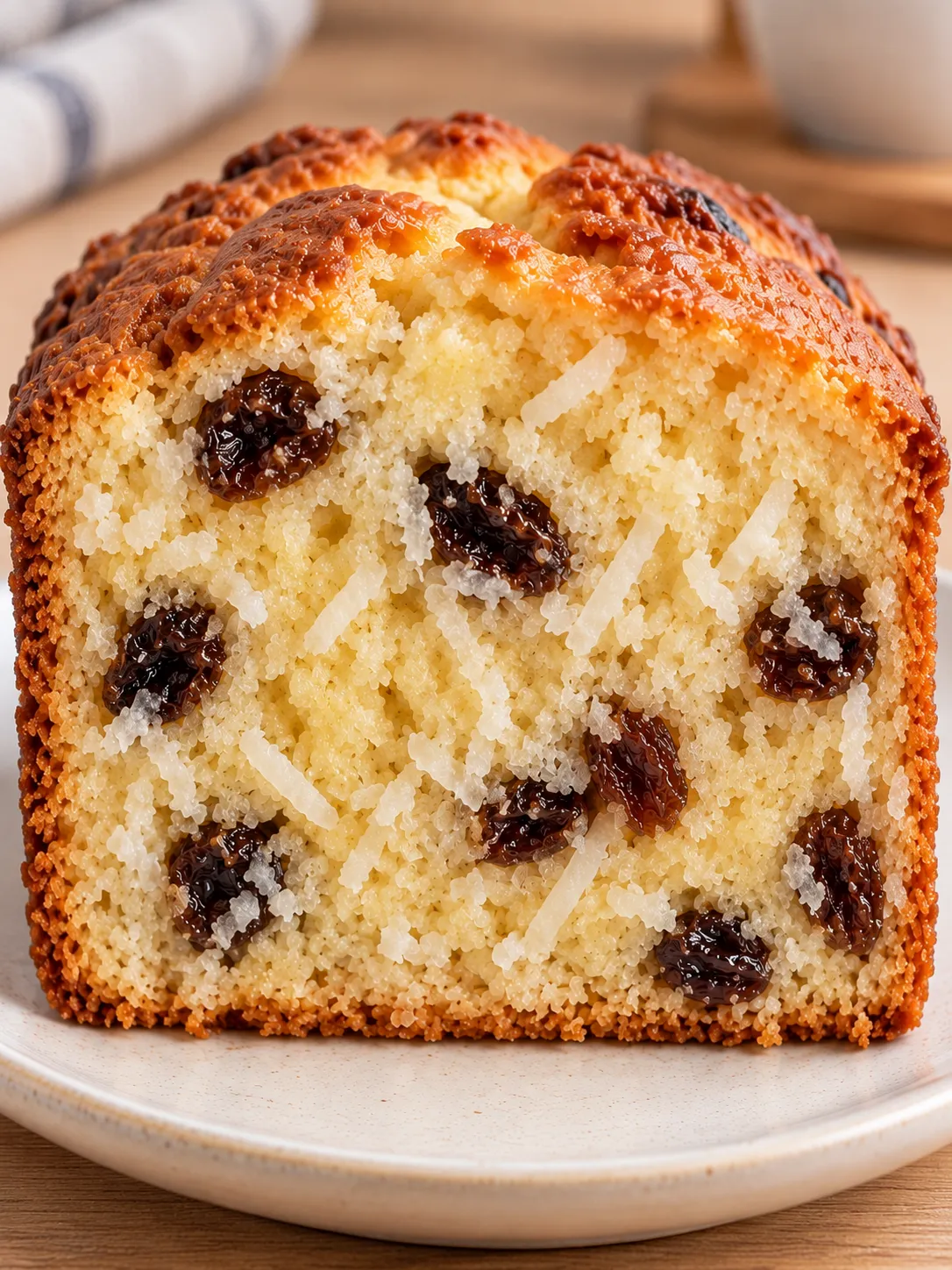 Butter loaf with vanilla and raisins — coconut