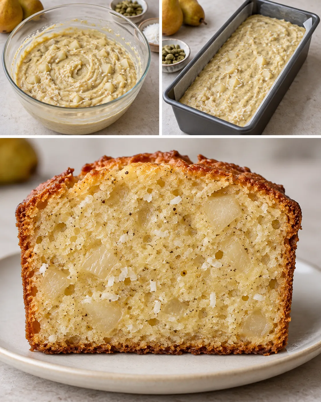 Butter loaf with cardamom and pear — coconut