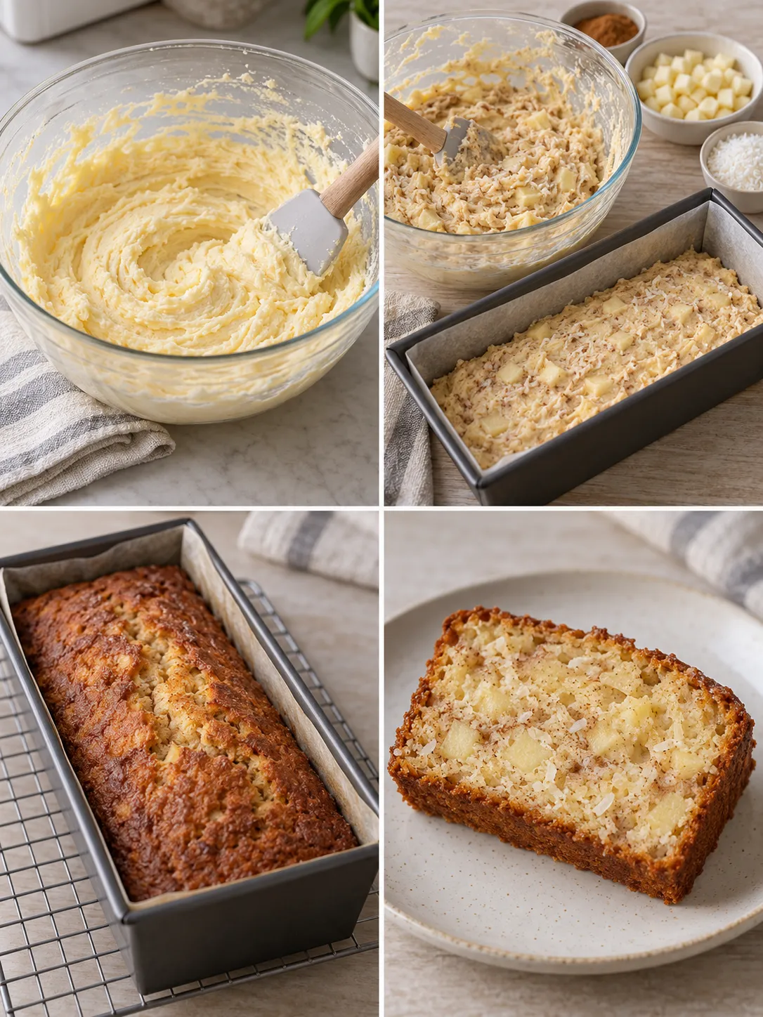 Butter loaf with cinnamon and apple — coconut