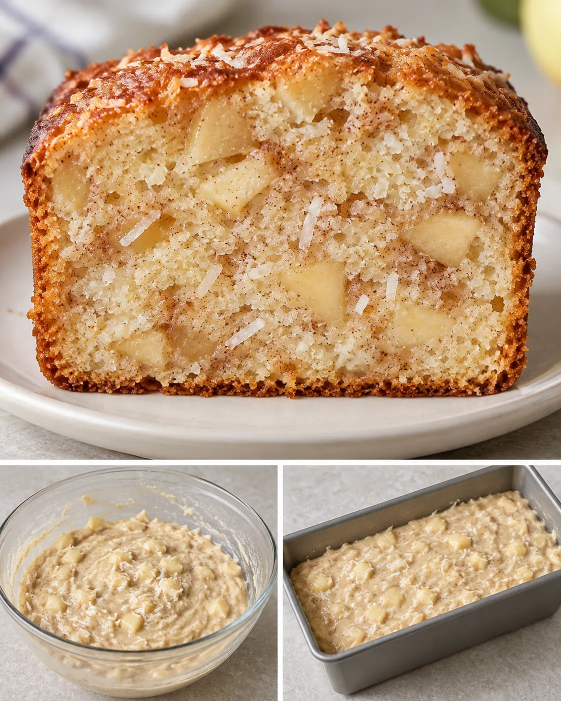 Butter loaf with cinnamon and apple — coconut