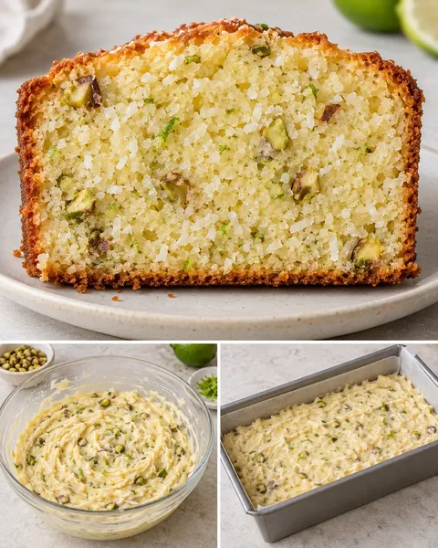 Butter loaf with coconut and lime — pistachios