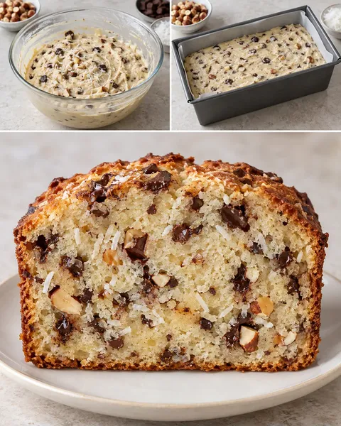 Butter loaf with chocolate and hazelnuts — coconut