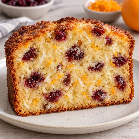 Butter loaf with cranberries and orange — coconut