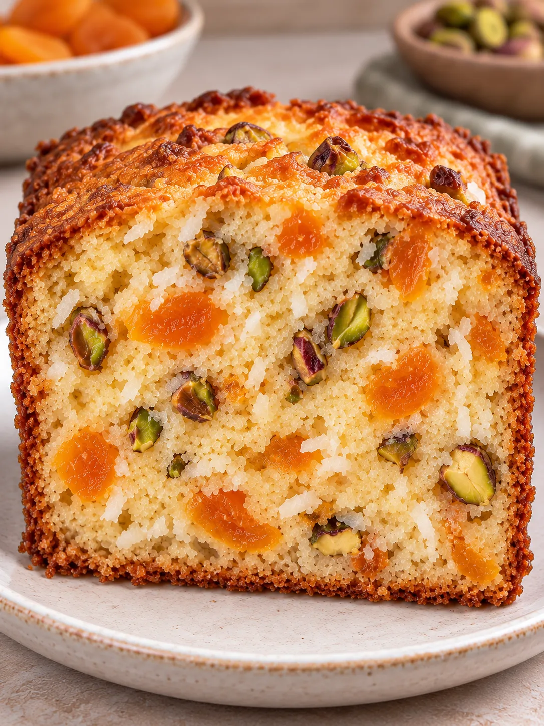 Butter loaf with apricots and pistachios — coconut