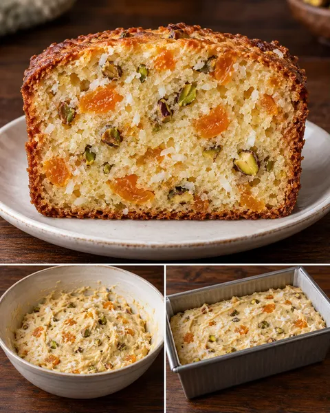 Butter loaf with apricots and pistachios — coconut