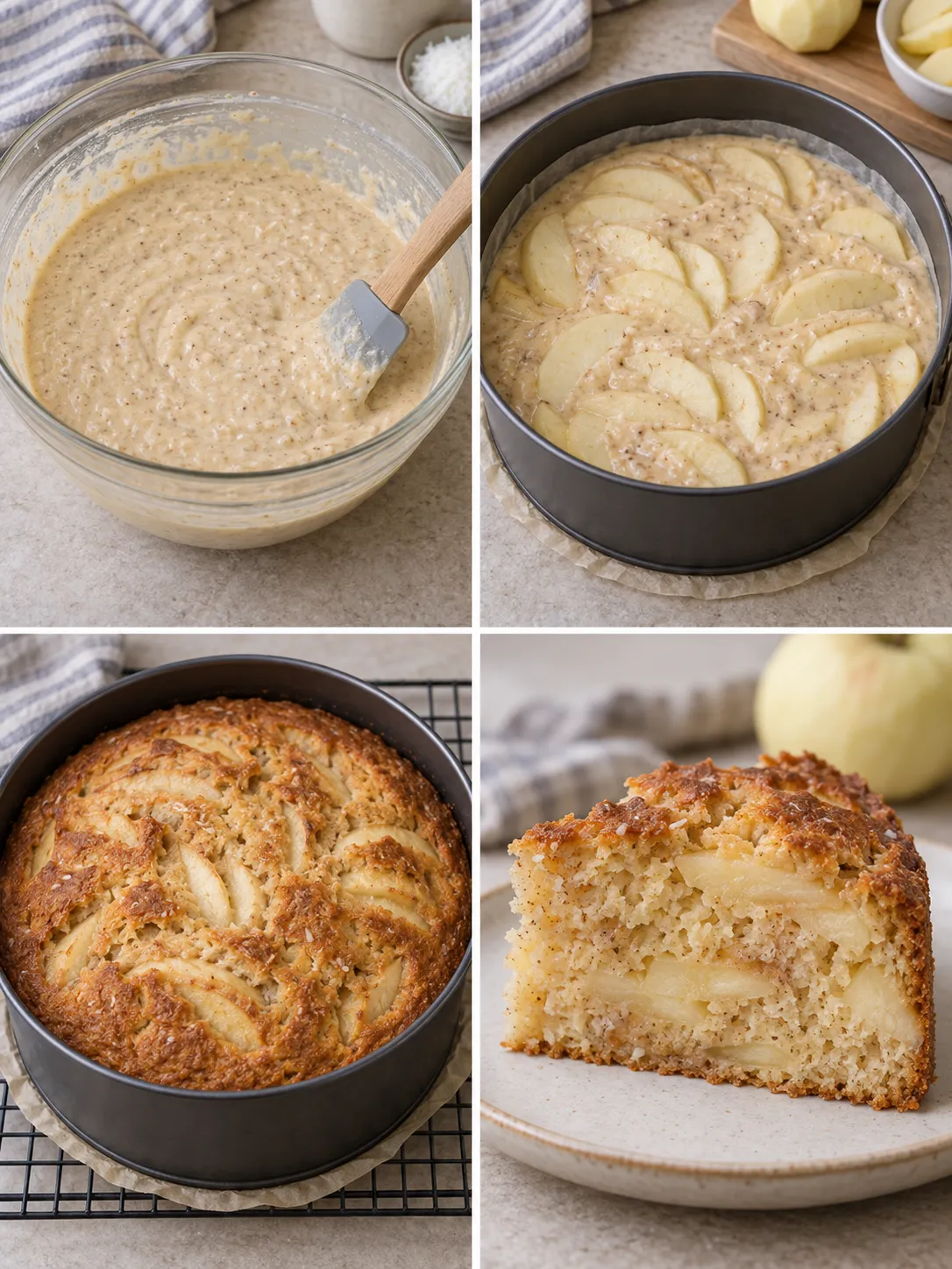 Yogurt cake with apple and cinnamon — coconut