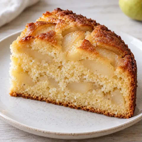 Yogurt cake with pear and cardamom — coconut