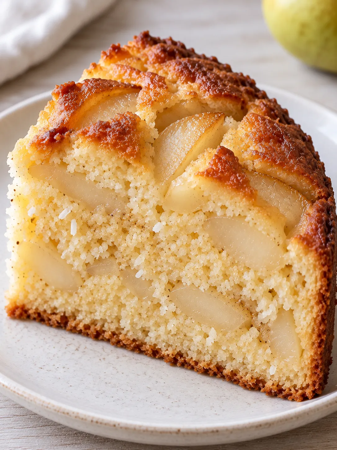 Yogurt cake with pear and cardamom — coconut