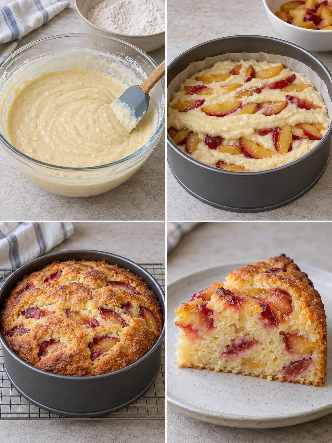 Yogurt cake with plums and vanilla — coconut