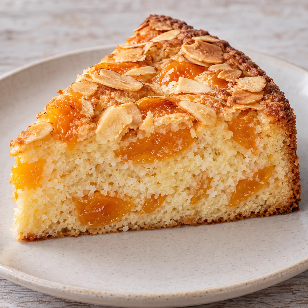 Yogurt cake with apricots and almonds — coconut