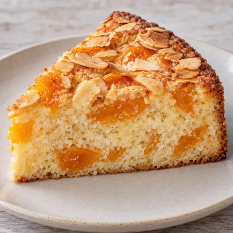 Yogurt cake with apricots and almonds — coconut