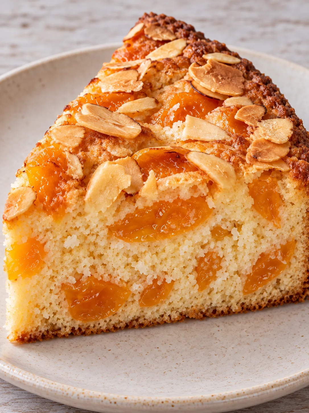 Yogurt cake with apricots and almonds — coconut