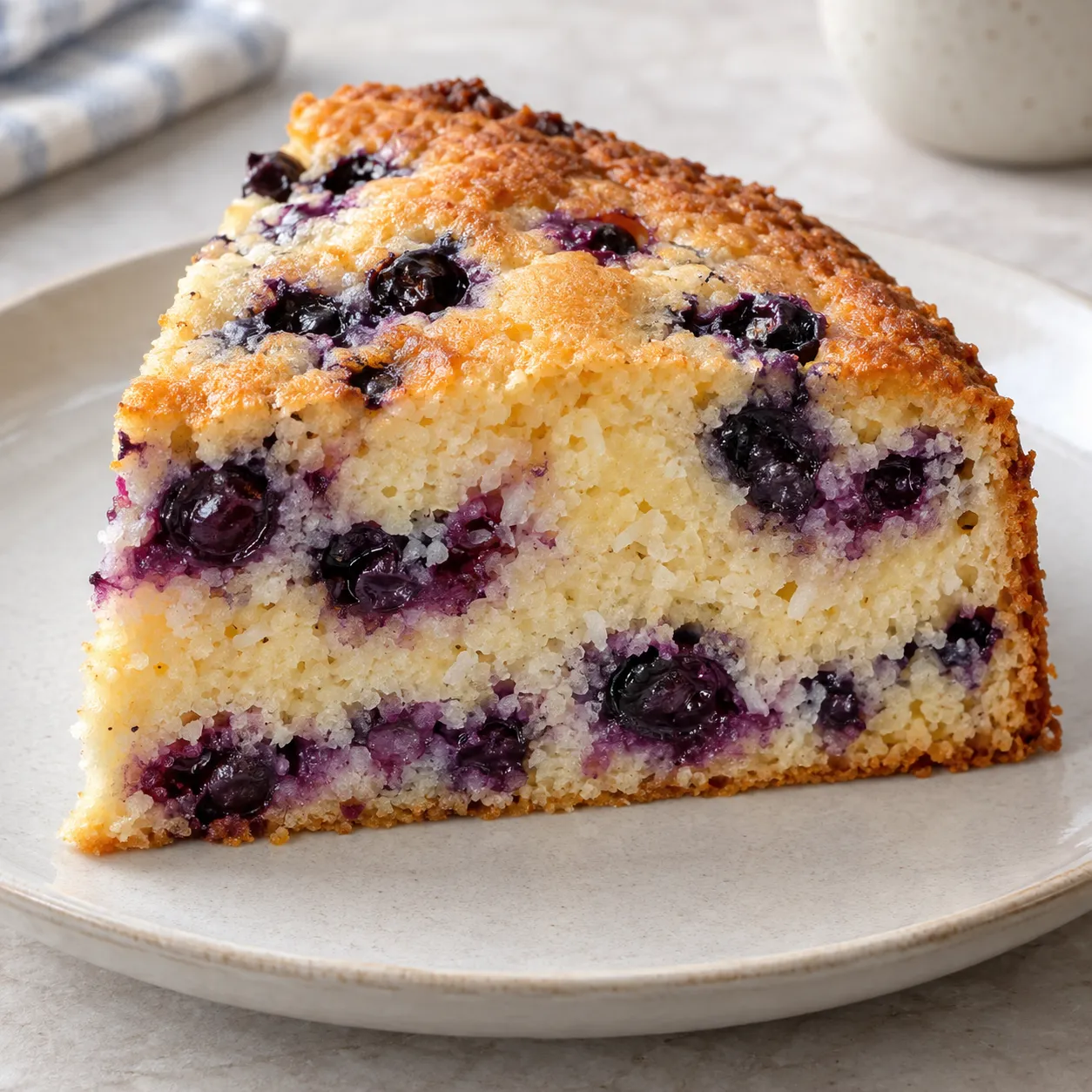Yogurt cake with blueberries and lemon — coconut