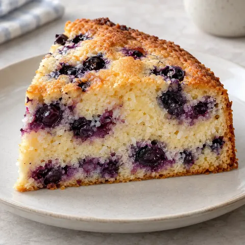 Yogurt cake with blueberries and lemon — coconut
