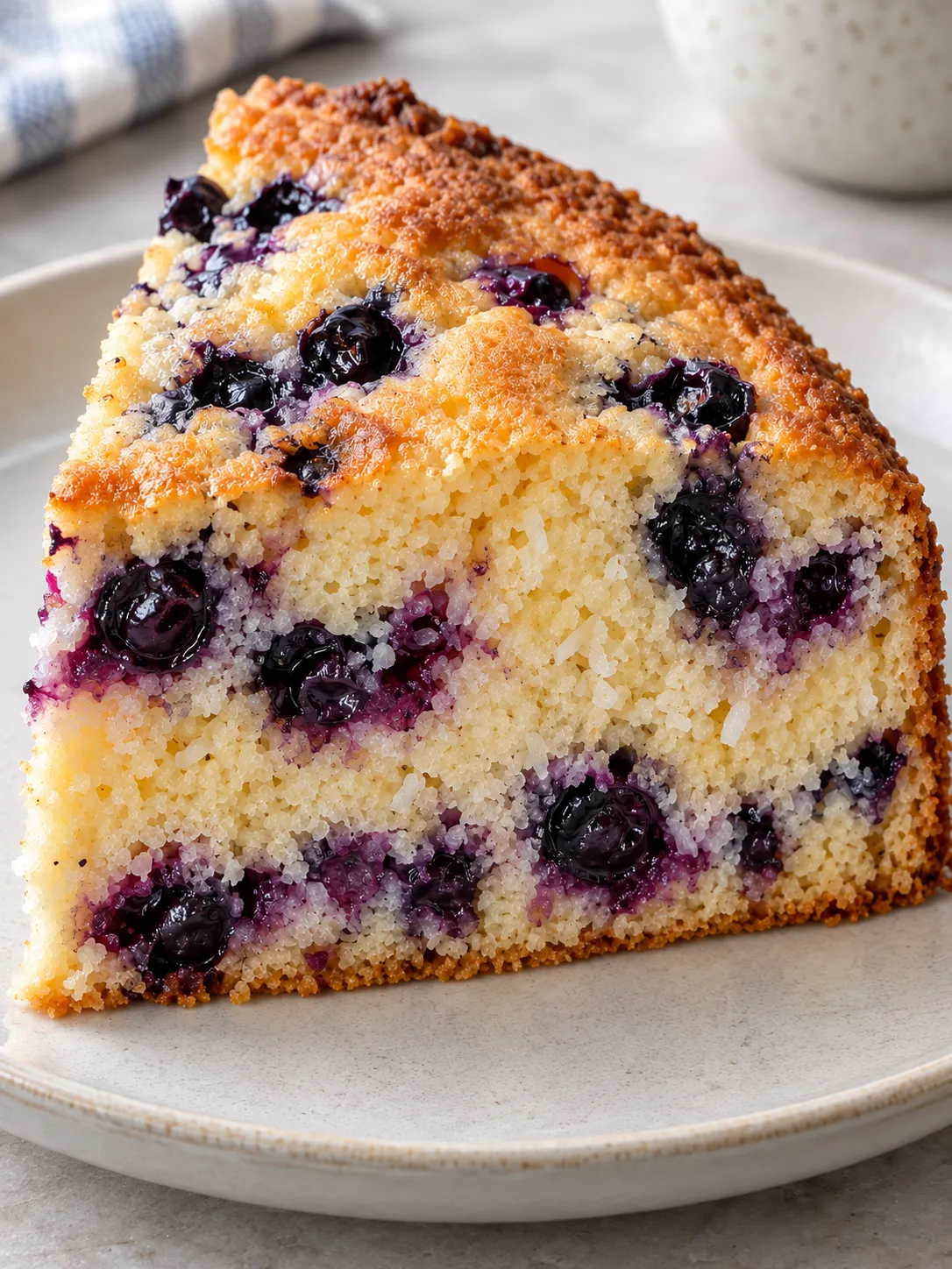 Yogurt cake with blueberries and lemon — coconut