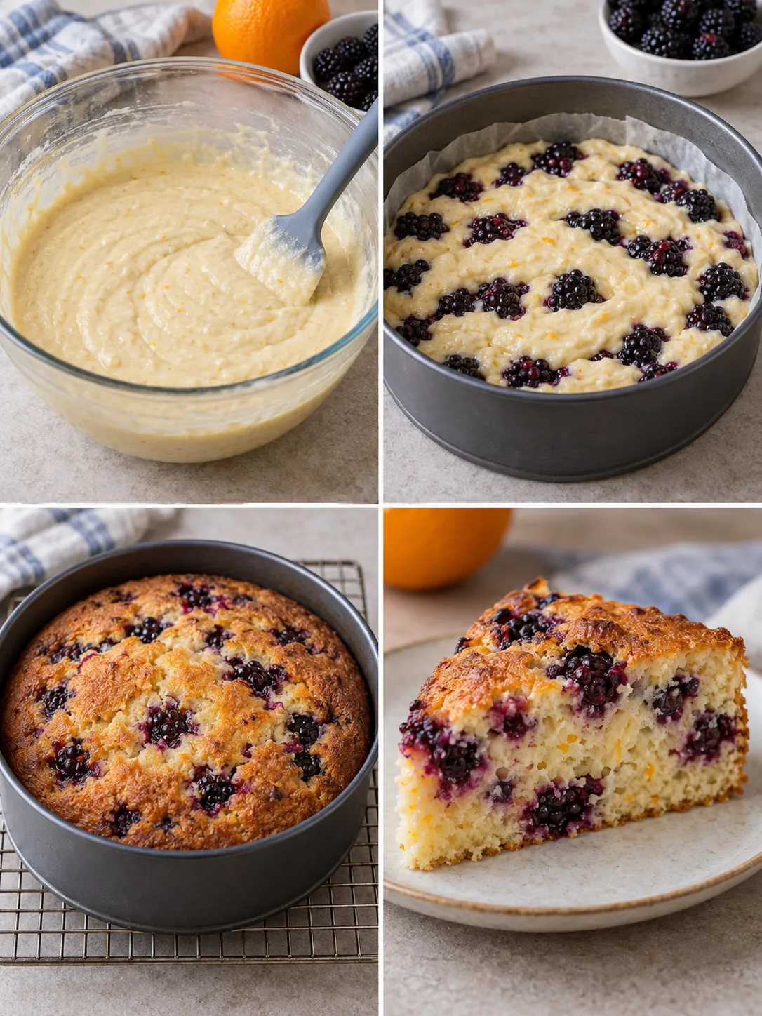 Yogurt cake with blackberries and orange — coconut