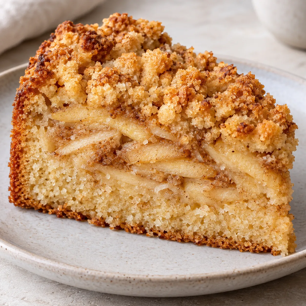Crumble cake with apple and cinnamon — coconut