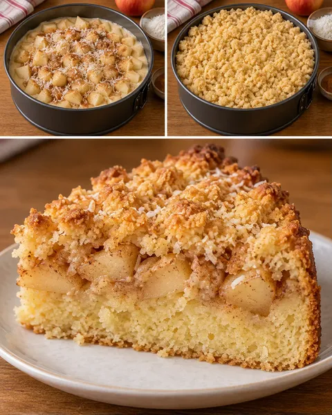 Crumble cake with apple and cinnamon — coconut