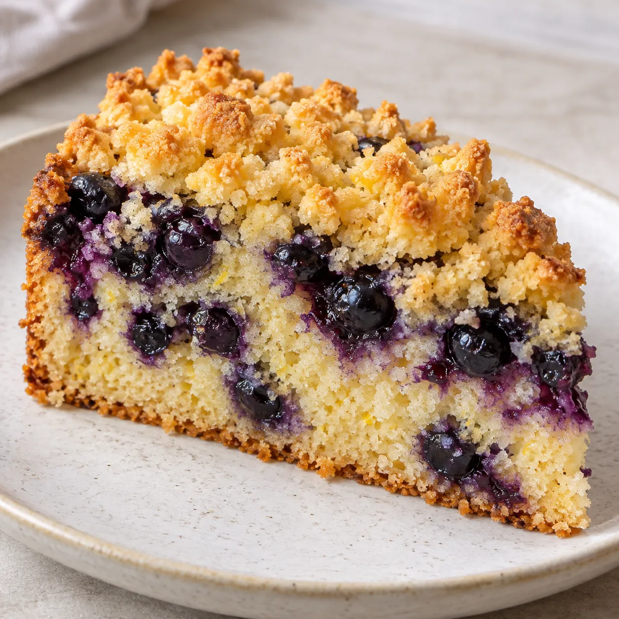 Crumble cake with blueberries and lemon — coconut