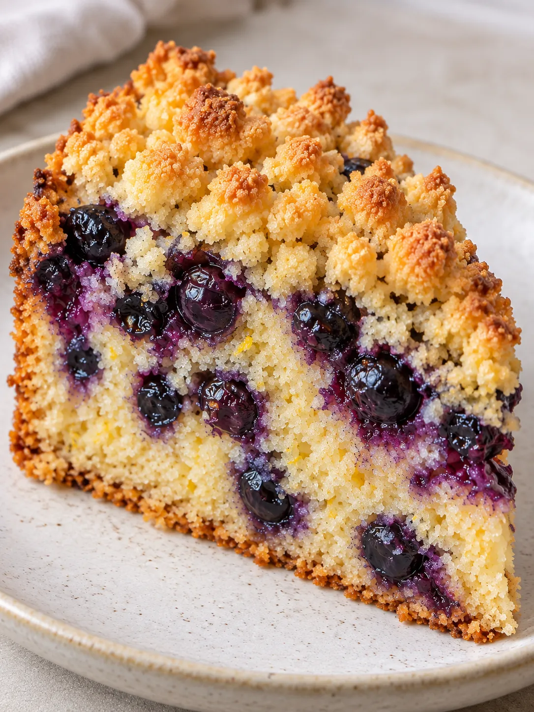 Crumble cake with blueberries and lemon — coconut