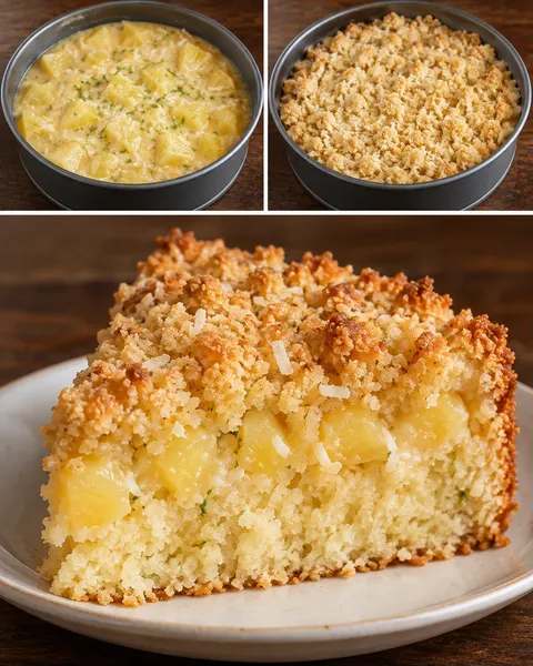 Crumble cake with pineapple and lime — coconut