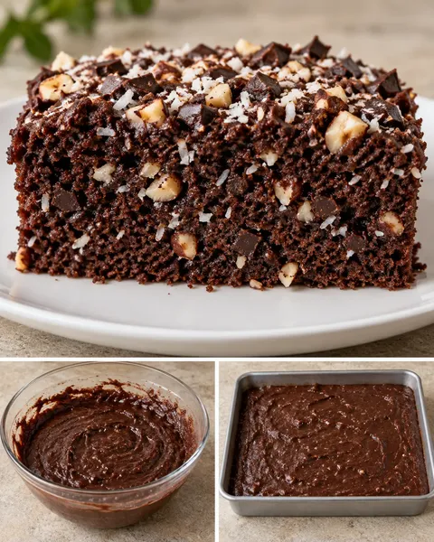 Chocolate sheet cake with chocolate and hazelnuts — coconut