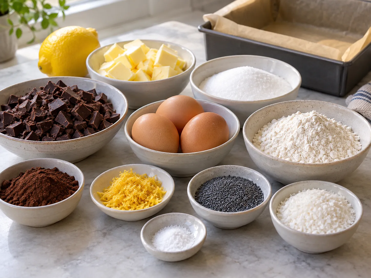 dark chocolate, chopped, unsalted butter, softened, granulated sugar, large eggs