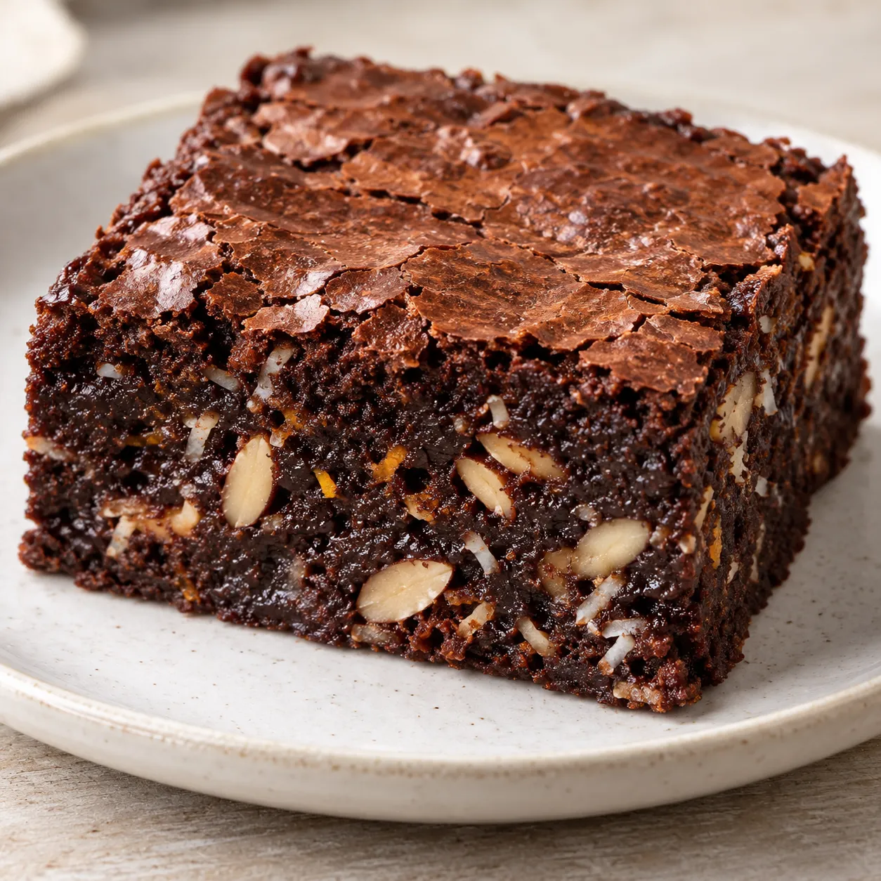 Brownies with orange and almonds — coconut