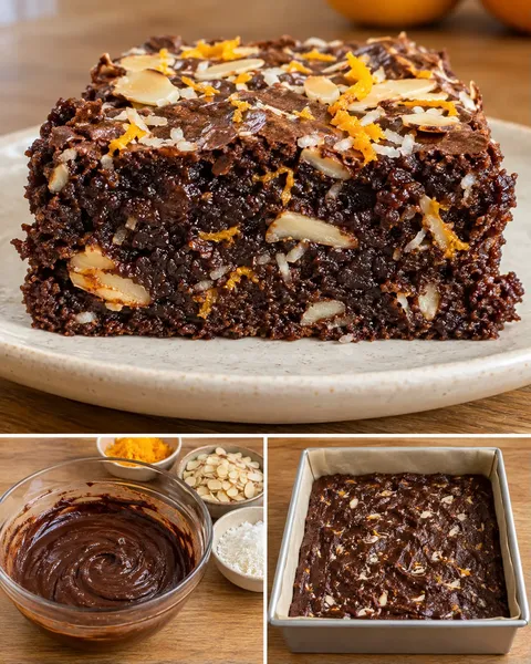 Brownies with orange and almonds — coconut