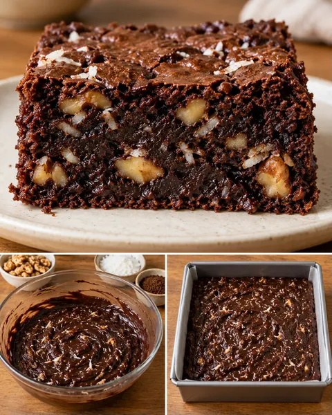 Brownies with coffee and walnuts — coconut