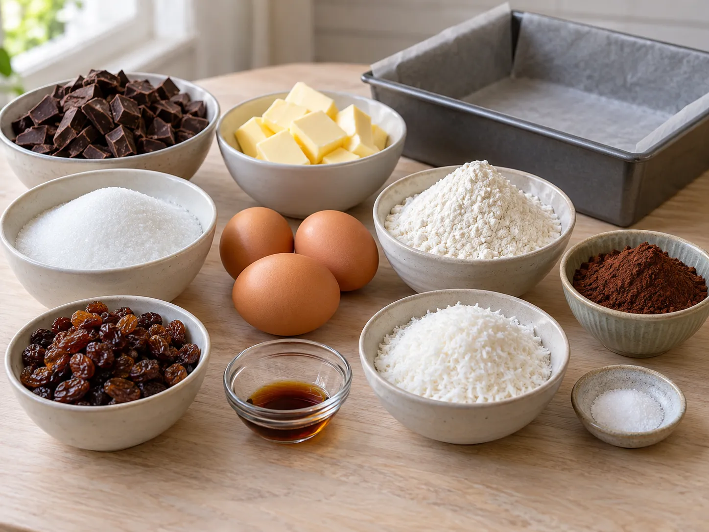 dark chocolate, chopped, unsalted butter, softened, granulated sugar, large eggs