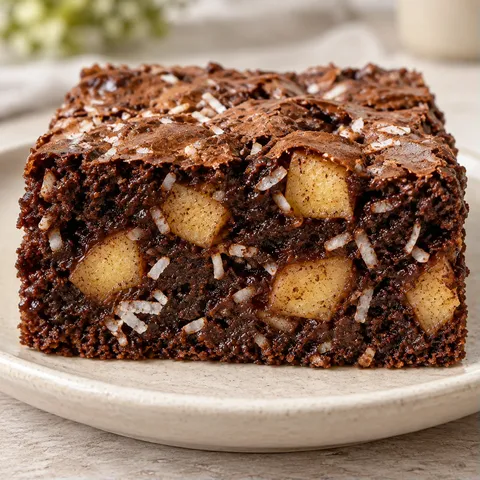 Brownies with cinnamon and apple — coconut