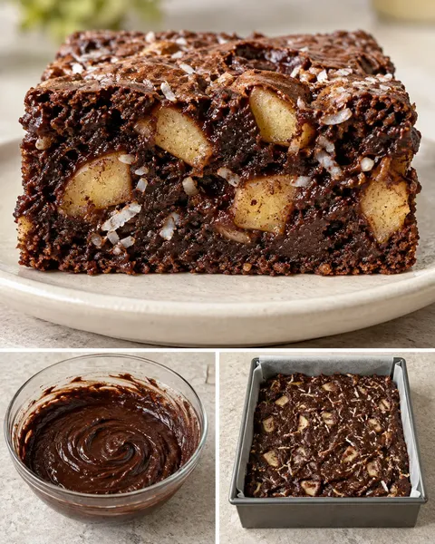 Brownies with cinnamon and apple — coconut
