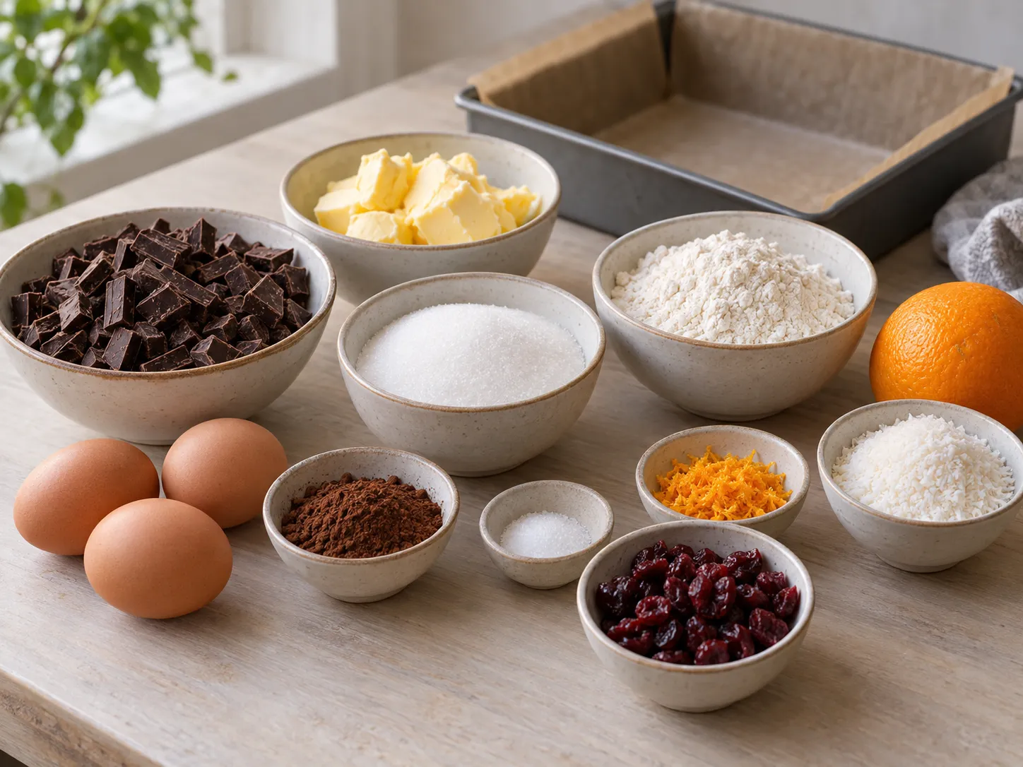 dark chocolate, chopped, unsalted butter, softened, granulated sugar, large eggs